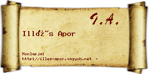 Illés Apor névjegykártya
